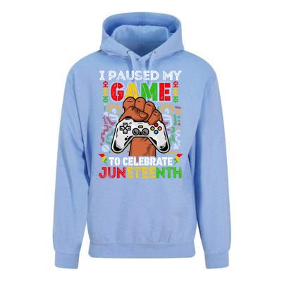 I Paused My Game To Celebrate Juneteenth Black Gamers Gift Unisex Surf Hoodie