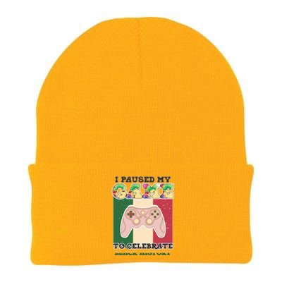 I Paused My Game To Celebrate Black History Month Afro Boy Knit Cap Winter Beanie