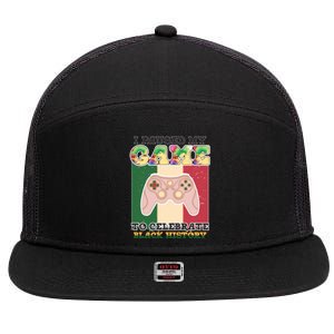 I Paused My Game To Celebrate Black History Month Afro Boy 7 Panel Mesh Trucker Snapback Hat