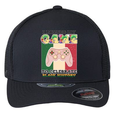 I Paused My Game To Celebrate Black History Month Afro Boy Flexfit Unipanel Trucker Cap