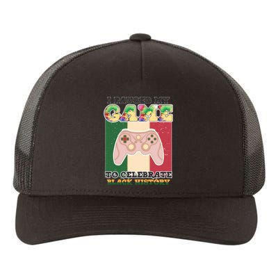 I Paused My Game To Celebrate Black History Month Afro Boy Yupoong Adult 5-Panel Trucker Hat