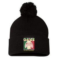 I Paused My Game To Celebrate Black History Month Afro Boy Pom Pom 12in Knit Beanie