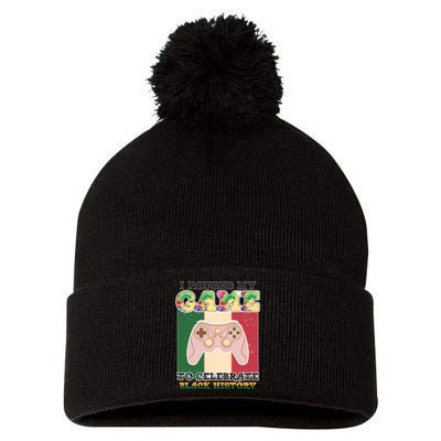 I Paused My Game To Celebrate Black History Month Afro Boy Pom Pom 12in Knit Beanie