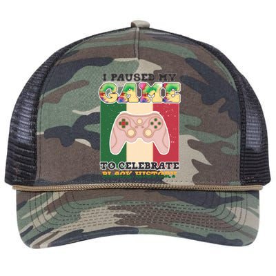 I Paused My Game To Celebrate Black History Month Afro Boy Retro Rope Trucker Hat Cap