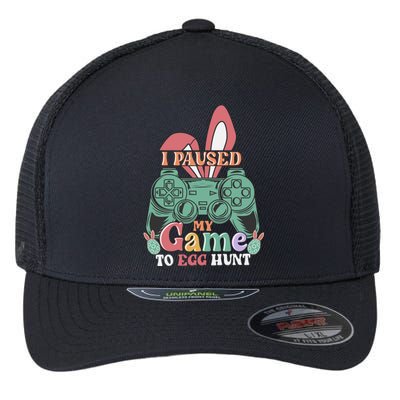 I Paused My Game To Egg Hunt Easter Funny Gamer Boys Kids Flexfit Unipanel Trucker Cap