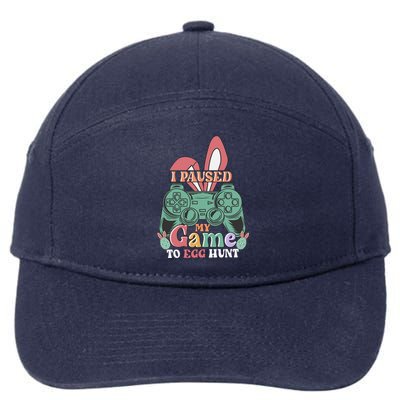 I Paused My Game To Egg Hunt Easter Funny Gamer Boys Kids 7-Panel Snapback Hat