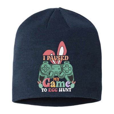 I Paused My Game To Egg Hunt Easter Funny Gamer Boys Kids Sustainable Beanie