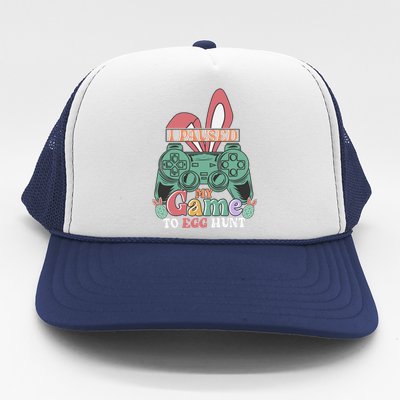 I Paused My Game To Egg Hunt Easter Funny Gamer Boys Kids Trucker Hat