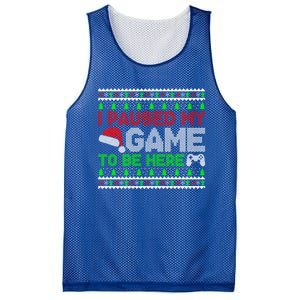 I Paused My Game To Be Here Christmas Gamer Ugly Great Gift Mesh Reversible Basketball Jersey Tank