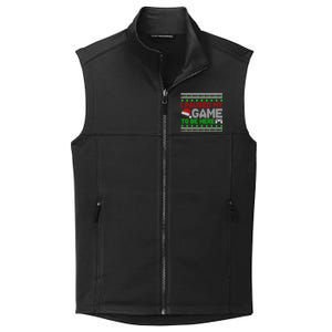 I Paused My Game To Be Here Christmas Gamer Ugly Great Gift Collective Smooth Fleece Vest