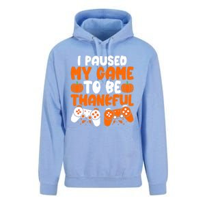 I Paused My Game To Be Thankful Video Gamer Thanksgiving Unisex Surf Hoodie