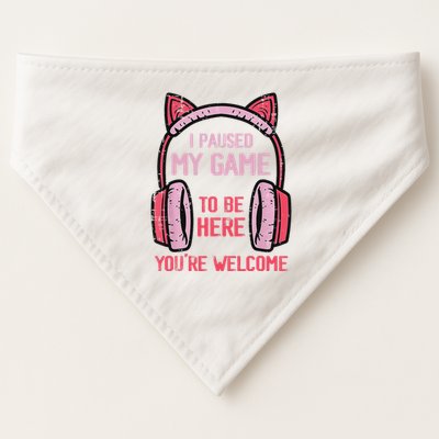 I Paused My Game To Be Here YouRe Welcome Retro Gamer USA-Made Doggie Bandana