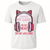 I Paused My Game To Be Here YouRe Welcome Retro Gamer Cooling Performance Crew T-Shirt