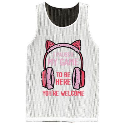 I Paused My Game To Be Here YouRe Welcome Retro Gamer Mesh Reversible Basketball Jersey Tank