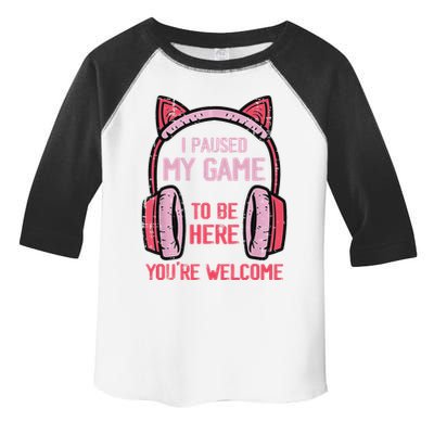 I Paused My Game To Be Here YouRe Welcome Retro Gamer Toddler Fine Jersey T-Shirt