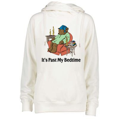 Its Past My Bedtime Funny Bear Womens Funnel Neck Pullover Hood