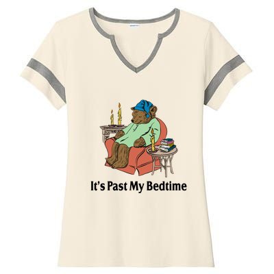 Its Past My Bedtime Funny Bear Ladies Halftime Notch Neck Tee