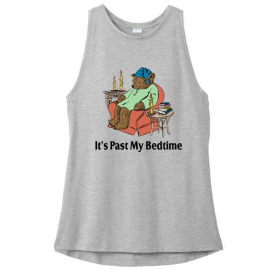 Its Past My Bedtime Funny Bear Ladies PosiCharge Tri-Blend Wicking Tank