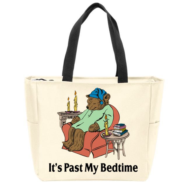 Its Past My Bedtime Funny Bear Zip Tote Bag