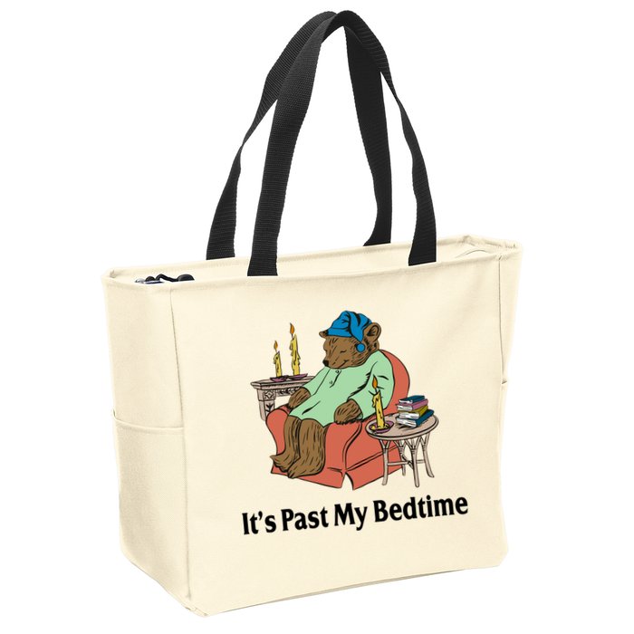 Its Past My Bedtime Funny Bear Zip Tote Bag
