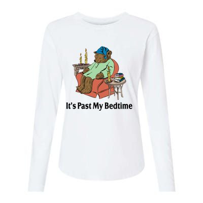 Its Past My Bedtime Funny Bear Womens Cotton Relaxed Long Sleeve T-Shirt