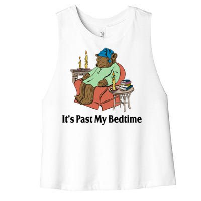 Its Past My Bedtime Funny Bear Women's Racerback Cropped Tank