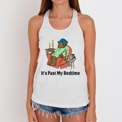 Its Past My Bedtime Funny Bear Women's Knotted Racerback Tank