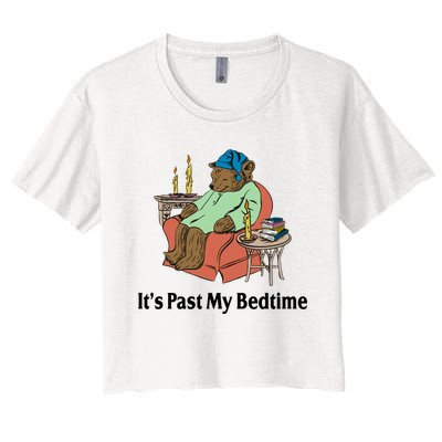 Its Past My Bedtime Funny Bear Women's Crop Top Tee