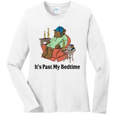 Its Past My Bedtime Funny Bear Ladies Long Sleeve Shirt