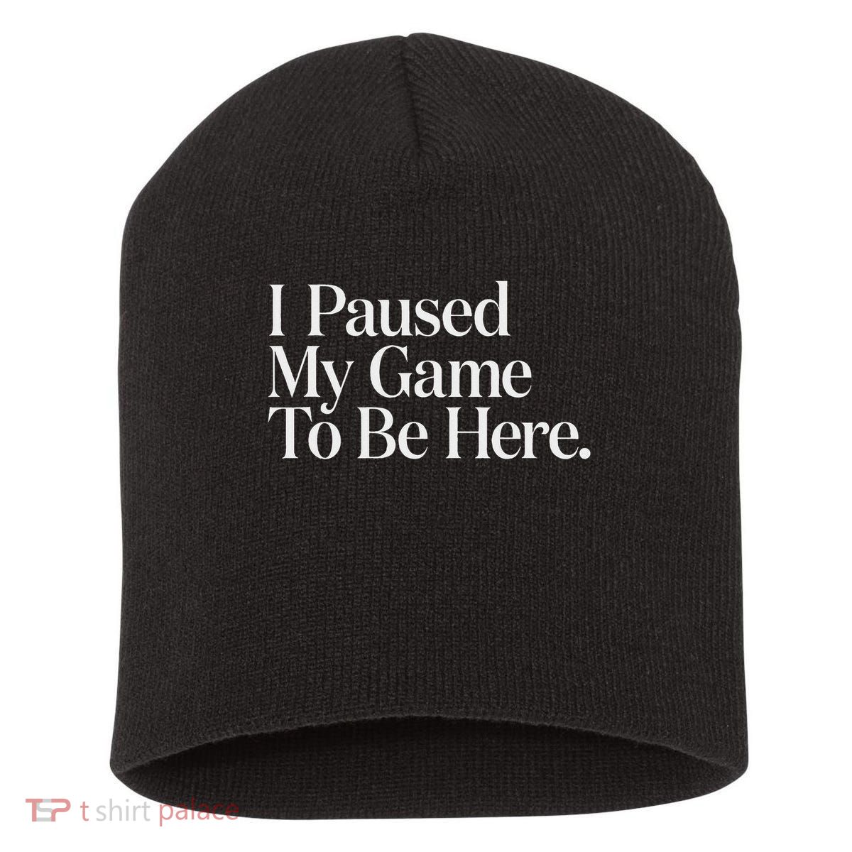 I Paused My Game To Be Here Gaming Gamer Novelty Funny Short Acrylic Beanie