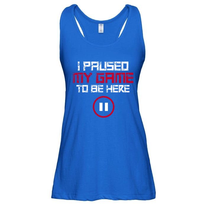 I Paused My Game To Be Here Gaming Gift Ladies Essential Flowy Tank