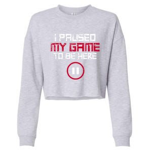 I Paused My Game To Be Here Gaming Gift Cropped Pullover Crew