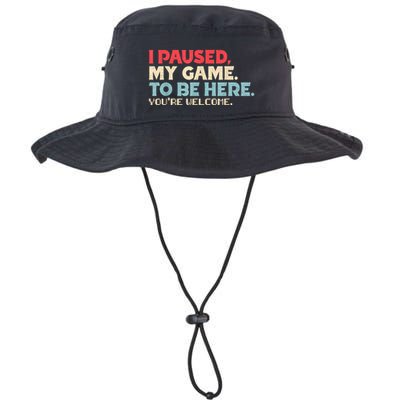 I Paused My Game To Be Here YouRe Welcome Retro Gamer Gifts Bucket Hat