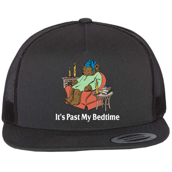 Its Past My Bedtime Funny Bear Flat Bill Trucker Hat