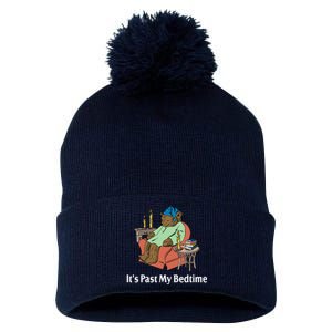 Its Past My Bedtime Funny Bear Pom Pom 12in Knit Beanie