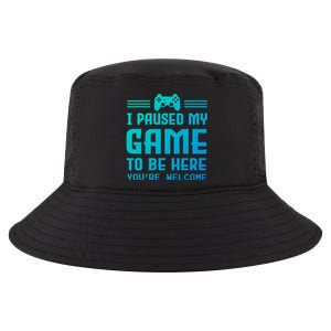 I Paused My Game To Be Here Funny Game Lovers Retro Gift Cool Comfort Performance Bucket Hat