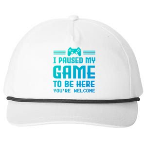 I Paused My Game To Be Here Funny Game Lovers Retro Gift Snapback Five-Panel Rope Hat