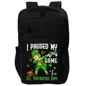 I Paused My Game For St Patricks Day Dabbing Leprechaun Boy Impact Tech Backpack