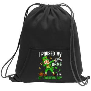 I Paused My Game For St Patricks Day Dabbing Leprechaun Boy Sweatshirt Cinch Pack Bag