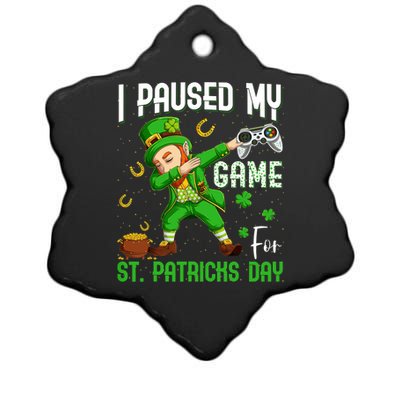 I Paused My Game For St Patricks Day Dabbing Leprechaun Boy Ceramic Star Ornament