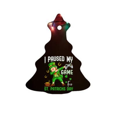 I Paused My Game For St Patricks Day Dabbing Leprechaun Boy Ceramic Tree Ornament