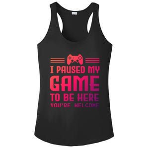 I Paused My Game To Be Here Funny Game Lovers Retro Gift Ladies PosiCharge Competitor Racerback Tank