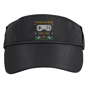 I Paused My Game To Be Here Gaming Ugly Christmas Sweater Adult Drive Performance Visor