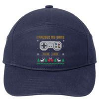 I Paused My Game To Be Here Gaming Ugly Christmas Sweater 7-Panel Snapback Hat