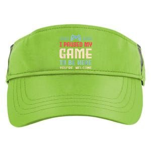 I Paused My Game To Be Here Funny Game Lovers Retro Gift Adult Drive Performance Visor