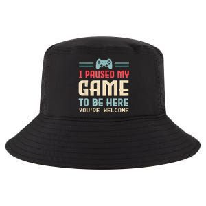 I Paused My Game To Be Here Funny Game Lovers Retro Gift Cool Comfort Performance Bucket Hat