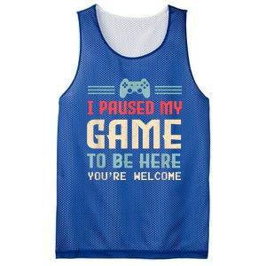 I Paused My Game To Be Here Funny Game Lovers Retro Gift Mesh Reversible Basketball Jersey Tank