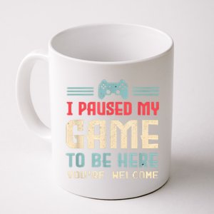 I Paused My Game To Be Here Funny Game Lovers Retro Gift Coffee Mug