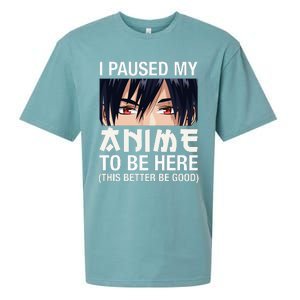 I Paused My Anime To Be Here Japan Kawaii Manga Anime Gifts Sueded Cloud Jersey T-Shirt