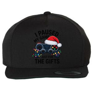 I Paused My Game To Be Here Funny Christmas Gamer Wool Snapback Cap